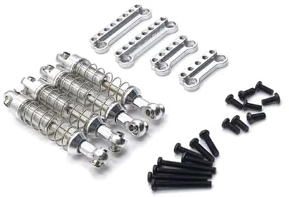 YONMFRDS For MN For MN98 D90 D91 D96 1/12 4-piece Metal Shock Absorber Bracket External For Spring Shock Absorber Remote Control Car Upgrade Accessories RC Car DIY Parts(Silver)