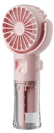 JoyousMall Portable Handheld Spary Fan, Mini Water Mist Spray Fan Rechargeable Neck Air Cooling Fan Silent Operation & 4 Speeds for Home, Travel, Camping(Pink)