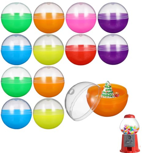 Homoyoyo Kaugummi Automaten Kapseln, 50 Stück Kleine Runde Kapseln Lotteries Kugeln zum Befüllen 32mm für Befüllbare Weihnachtskugeln Kaugummiautomat Kinderparty