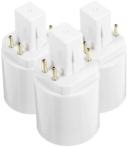 Convertitore Testa Lampada G24q a E27, 3 Pezzi, Plastico Bianco | Conversione Facile, Prestazioni Stabili, Applicazione Versatile per Uffici e Case