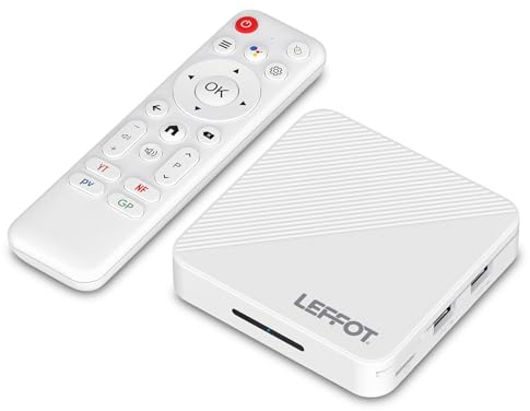 Android 14.0 TV Box 2026, LEFFOT 4K UHD TV Streaming Box, 2GB RAM 16GB ROM | IP-TV Box, Unterstützung Sprachsteuerung, 2.4G & 5G WiFi 6, BT 5.4, USB 3.0, 100M Ethernet, RK3518 Quad-Core A53