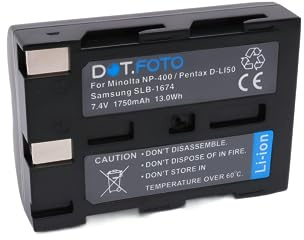 Dot.Foto D-LI50 Premium 7.4v / 1750mAh Batterie Rechargeable pour Pentax K10D, K20D