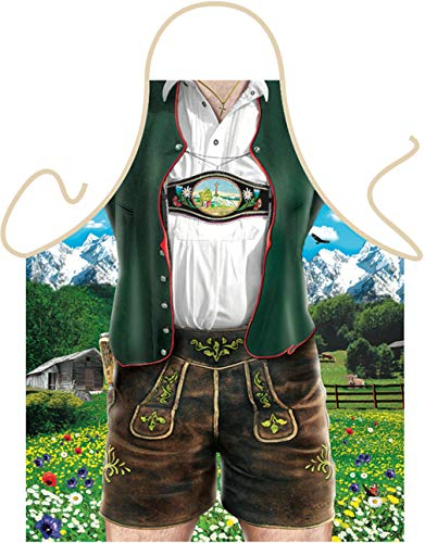 Lederhose Kochschürze Bayrische Tracht in UniversalgröÃŸe für Erwachsene