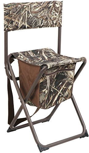 PORTAL Folding Seat, Lightweight Backrest Stool Hunting Fishing Chair with Storage Pocket for Camping, Hiking, Beach, Picnic, Support Up to 225 lbs, Camouflage