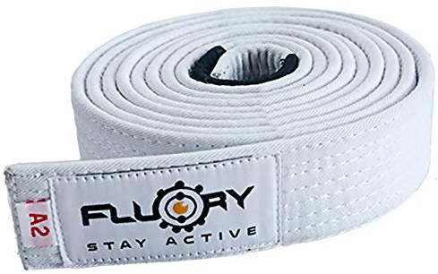 FLUORY BJJ-Gürtel, brasilianischer Jiu-Jitsu-Gürtel mit Farbe Weiß, Lila, Braun, Schwarz, für Größe A0, A1, A2, A3, A4 (BTF01bai, A0)