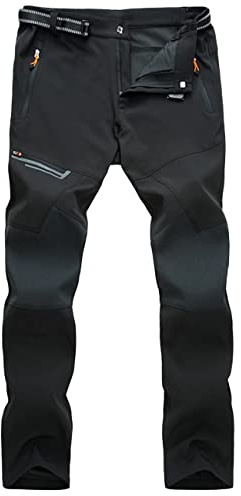 MAGCOMSEN Mens Hiking Pants Waterproof Quick Dry Stretch Work Pants Lightweight for Climbing Fishing Outdoor Rain Black 32