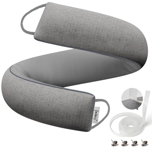 fowong Weighted Under Door Noise Stopper 48 Inch, Extra Long Draft Stopper for Bottom of Door Soundproof Noise Guard, Gray