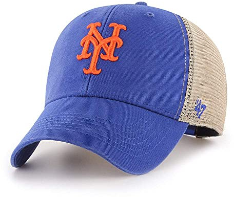47 MLB Trawler Mesh Clean Up verstellbare Mütze für Erwachsene, Einheitsgröße (New York Mets Blue Beige)