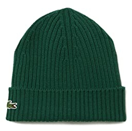 Lacoste Unisex - Erwachsene Mütze RB0001, Damen,Herren Strickmütze,Wollmütze,Beanie,Grün,TU (Einheitsgröße)