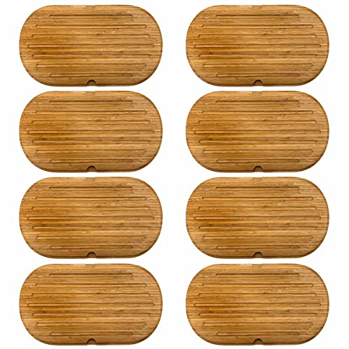 8 x brödskärbräda med smulor av bambu 37 x 21 cm skärbräda köksbräda trä skärbräda serveringsbräda brädor
