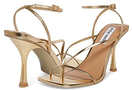 Steve Madden Women's Annie Heeled Sandal, Champagne, 8