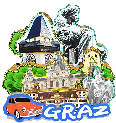 Orlybar Österreich Graz Magnet Kühlschrankmagnet Holz 3D Sehenswürdigkeiten Reise Sammlerstück Souvenirs Dekoration handgefertigt