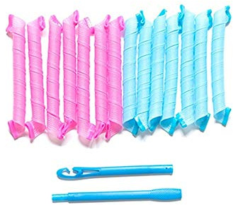 Rouleaux de Cheveux 12pcs 18pcs 30cm 45cm Magic Hair Rouleau bigoudis en Spirale Souple Curls Magique Curle Bigoudi DIY Cheveux Styling Outils Curl Bigoudis (Color : Wave Roll 45cm)