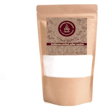 Aromatischer Kerzensand mit Duft 400g inkl. 3 Dochte Aromasand Duftgranulat aus Wachs Raumduft (Almond Blossom)