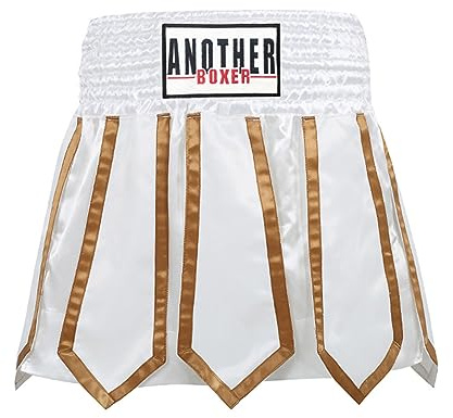 Pantaloncini Muay Thai, Pantaloncini da boxe MMA Cross Training da uomo, Pantaloncini da allenamento da combattimento morbido, BJJ Training Jiu Jitsu No Gi Wear per arti marzi(Size:M,Color:Bianco)