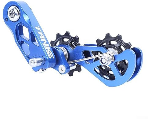 Bike Chain Tensioner, Chain Guide, Chain Tensioner Single Speed Converter Chain Guide Anti-Drop Link, 8-12 Speed, Blue