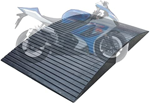 ANSNOW Roadside Ramps, Rubber Door Sill Ramps, Rubber Entry Ramps for Wheelchair Access for Cars and Motorcycles, Card Slot Design, Cable Protection (1Pc, Black)/Black/50Cmx86Cmx5.8Cm