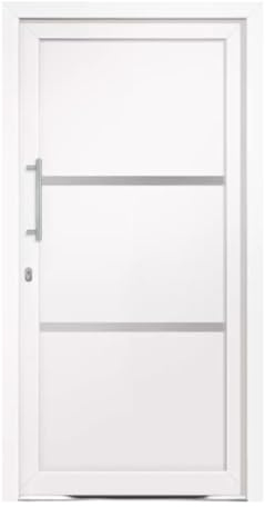 HORI Eingangstür Kunststoff Komplettset – Moderne Hauseingangstür mit Stahlverstärkung, Wärmeschutz & 5-fach-Verriegelung - Farbe: weiß - DIN links - Modell: Line - 200 x 88 cm