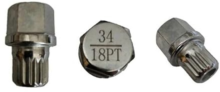 M&S Security Master Anti Theft Car Locking Wheel Nut Bolt Key Replacement for Mini One Cooper BMW ABC34/18 18 Spline