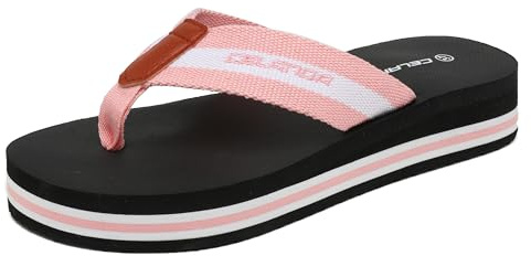CELANDA Flip Flops Damen Flip-On Zehentrenner Frauen Leicht Badelatschen Bequeme Keilabsatz Strandschuhe Stoff Weich Yoga Matte Sandalen,Gr.36-42 EU