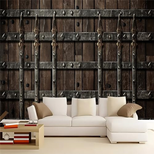 Fototapete Mittelalterliche Türelemente Aus Metallgitter 3D Effekt Wand Dekoration Altes Schloss und Gefängnis Zellen - für Schlafzimmer Vlies Tapete Vliestapete Wandtapete Motivtapeten (200 x 140 cm)