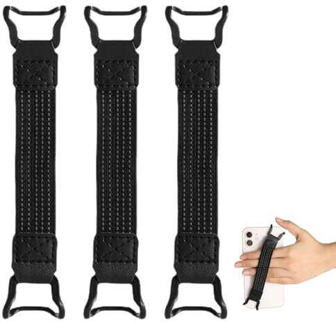 RAMGLYO 3pcs Handschlaufe für 4-8 Kindle und E-Reader Tablets - Kompatibel mit Kindle, Kobo, Lenovo, Sony E-Book und Fire Tablets, Vielseitiges und Elastisches Fingerhalterband, Schwarz