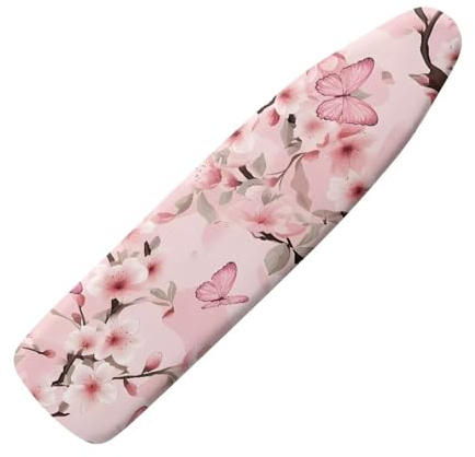 Snilety Pink Floral Butterfly Ironing Board Cover and Pad 15x54 Ironing Table Cover Standard Size Thick Padded Iron Cover for Women Decorative Table Top Ironing Board Covers Sleeve