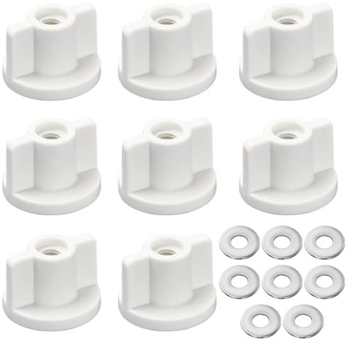 8er-Pack WC-Sitz Befestigungen, M6 Gewinde Rückenmutter und Unterlegscheiben Set, Toiletten Hardware Ersatzteile, für oben montierte WC-Sitz Scharniere, WC-Sitz Unten Befestigung