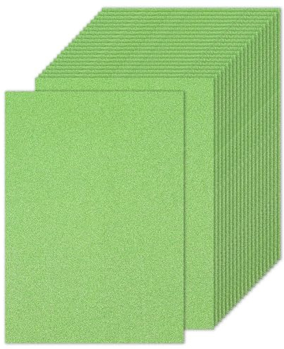 PATIKIL 20 Feuilles De Papier Cartonné Pailleté Vert Clair 8.5 x 11 Pouces