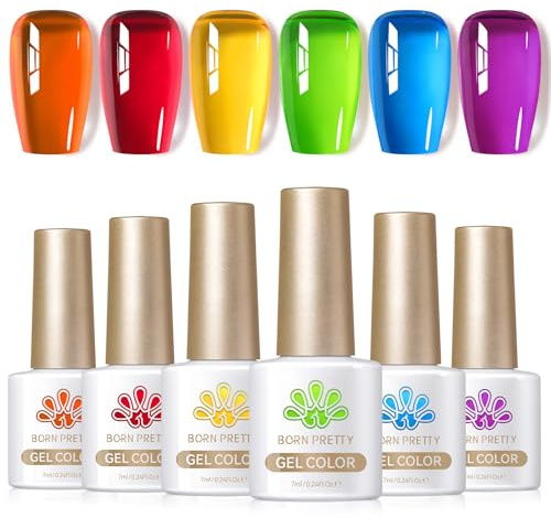 Born Pretty Semi Permanents U V Neon Ice Jelly gel nagellack U V glas kristall vår sommar klar regnbåge nagellack Nagellack U V LED