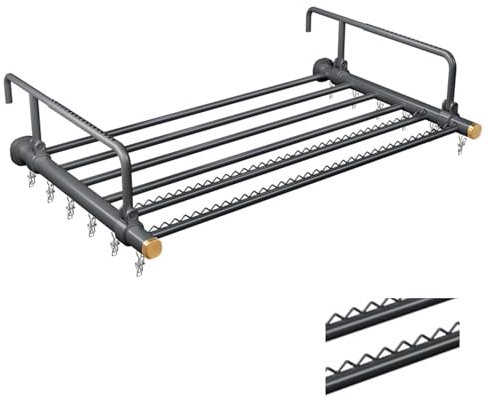 Tendedero Plegable de Acero Inoxidable para radiador, tendedero con barandilla para balcón con asa Ajustable, diseño de Ranura Ondulada Resistente al Viento, para Ropa, Zapatos, Plantas en macetas,