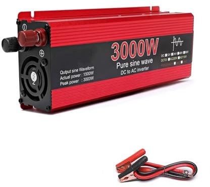 Convertisseur Onduleur De Voiture avec Affichage LED pour Onduleur À Onde Sinusoïdale pour DC À AC 12V/24V À 220V 50HZ 1000W 2000W 2200W 3000W Transformateur(24V,220V_3000W)