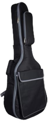 HAMPPLIES Schwarze Gitarrentasche für Westerngitarre mit Doppelten Rucksackträgern und Gepolstertem Nylonmaterial zum Schutz und Tragen Ihrer 41 Zoll Akustikgitarre