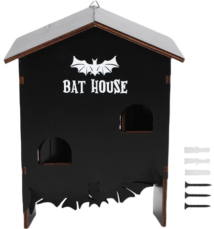 TOPINCN Bat House para Al Aire Libre, una Caja de Tres Cámaras Grande Diseñada para Atraer Murciélagos, Caja de Madera para árboles Externos, Refugio de Madera Resistente a la