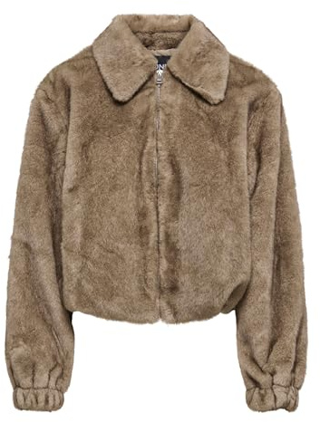 Only Faux Fur Jacket Onlmadelina Otw-Giacca in Pelliccia, Grigio Pardo, x_l Donne