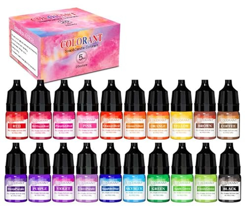 20 Farben Farbstoffe Pigment Flüssigfarbe Seife Färbung Handgemachte Handwerk Harz 5 ml Flasche Essenzen Handwerk Färbung Flüssigkeit