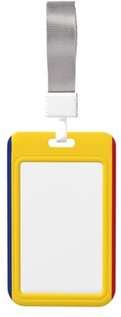 Flag of Romania Print ID Badge Holder Waterproof Work Card Protector for Office Workplace Fun ABS