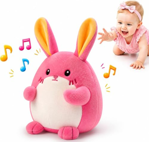 SAIMAND Baby Spielzeug 6-18 Monate, Musikalisches Hasen-Krabbelspielzeug