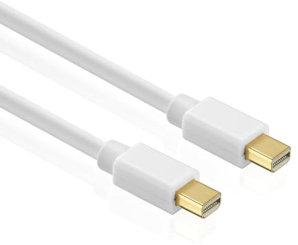 HDSupply DC020-030 DisplayPort mini Verbindungskabel (DisplayPort mini Stecker - DisplayPort mini Stecker), vergoldete Kontakte, 3,00m, weiß | Vergoldete Stecker, Audio- und Videoübertragung, bis 4000×2000 Auflösung, für Monitor, TV und Beamer