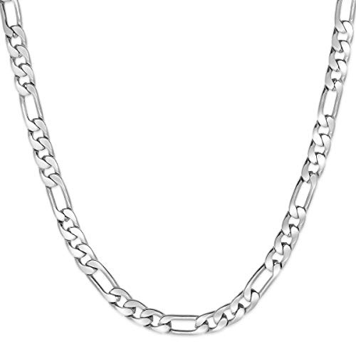 Soul-Cats Figarokette mit oder ohne Armband für Männer, Herren aus Edelstahl in Silber (Verschiedene Längen und Breiten)