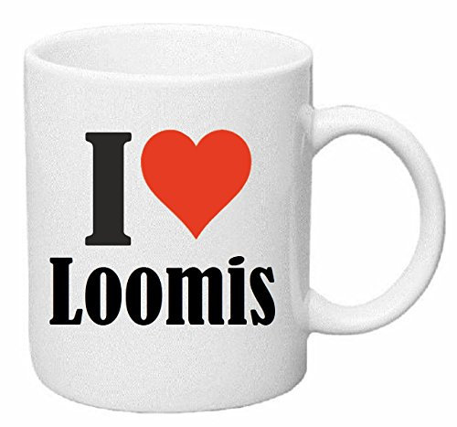 Reifen-Markt Kaffeetasse I Love Loomis Keramik Höhe 9,5cm ? 8cm in Weiß