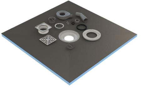 Receveur de Douche 90x90x4cm prêt à carreler avec Siphon + Grille en INOX