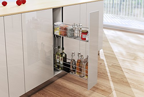Pull Out Soft Close Wire Basket Kitchen Storage Unit 150-200 mm Variant Multi (150mm REJS, chrome right)