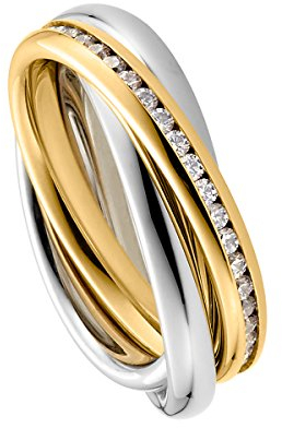 Heideman Ring Damen Trini aus Edelstahl Gold farbend matt Damenring für Frauen Rollring Spielring Dreierring 3er