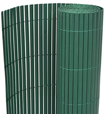 vidaXL Clôture de Jardin Double Face Panneau de Clôture Store de Véranda Pare-soleil Brise-vent Parterre de Fleurs Potager PVC 90x300 cm Vert