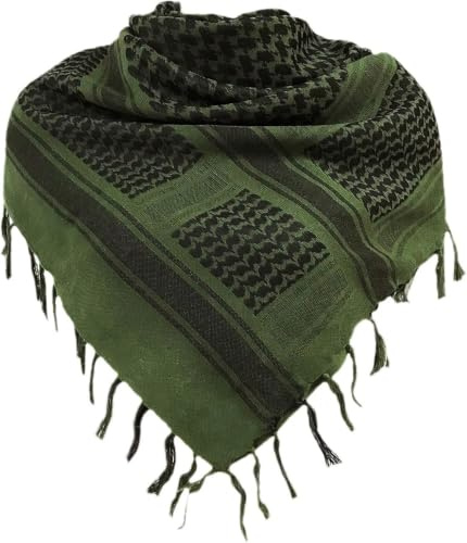 Shemagh Keffieh Palästinenser Tuch Schal Herrn und Damen 100% Baumwolle | Militär Tactical Desert Schal Outdoor Arabischer Wüsten Unisex Halstuch Kopftuch Keffiyeh mit Quasten MEHRWEG