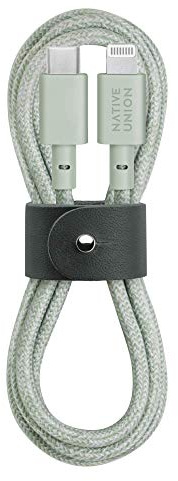 Native Union Belt Cable USB-C a Lightning - Cable Reforzado Ultrarresistente de 1,2 m [con Certificado MFi] para iPhone 14, Phone 14 Plus, iPhone 14 Pro, iPhone 14 Pro Max y anteriores (Sage)