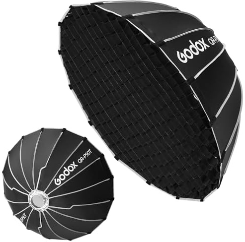 Godox QR-P90T 35.4 Quick Release Parabolic Softbox for Godox SL60II SL150III FV150II AD300PRO AD400PRO AD600BM SZ300R VL300 UL150II ML60 Other Bowen Mount Studio Flash Speedlite