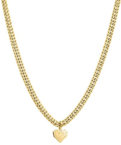 LIEBESKIND Halskette Broken Heart Edelstahl IP Gold