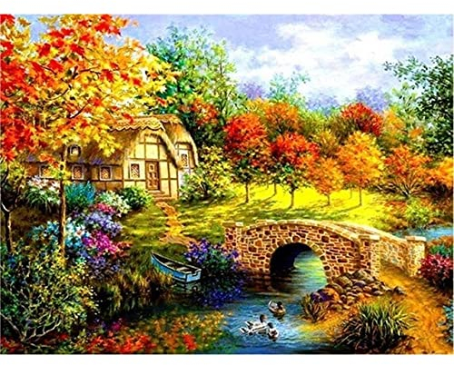 Zdklfm69 Malen nach Zahlen Ölgemälde nach Zahlen Landschaft Kunst Ölbild Auf Leinwand DIY Zeichnung Acrylfarbe Nach Zahlen Landschaft Handgemachtes Dekor Geschenk 40x50cm